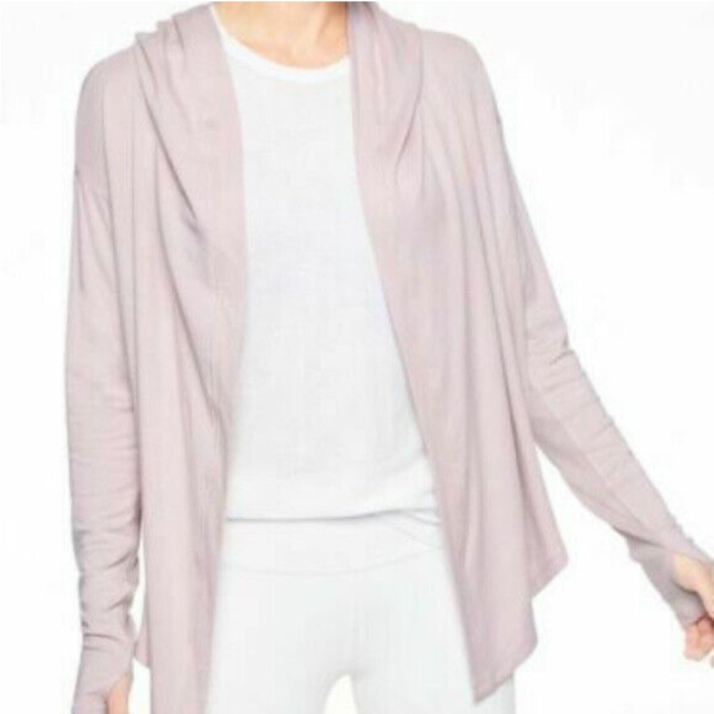 Athleta Nirvana Pink Hooded Cardigan Women's Large